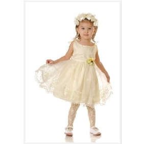 White Tulle Sleeveless Junior Bridesmaid Dresses