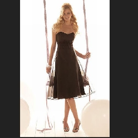 Brown Chiffon Knee Length Bridesmaid Dresses