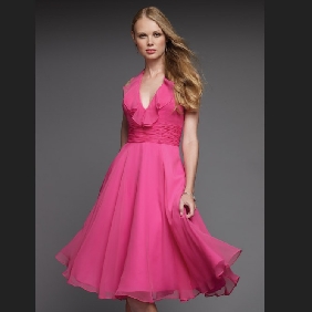 Chiffon Satin Red Chiffon Bridesmaid Dresses