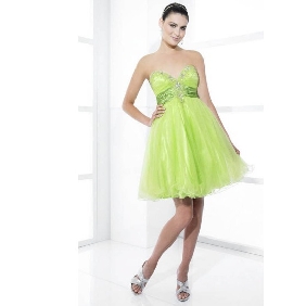 Green Backless Tulle Beaded Banquet Evening Dresses