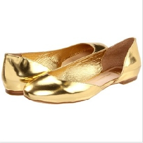 Gold Dress Shoes Shiny Super Soft Flats