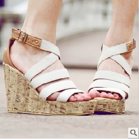 Cream-Coloured Sexy Elegant With Straps Women's Sandals