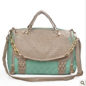 Green Gray With Lattice One Shoulder Clutches