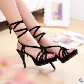 Spike Heel Lace Up Sandals Style Women's Bridal Shoes