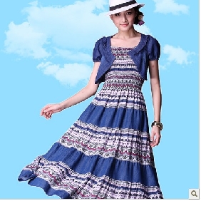 Blue Two Pieces Summer Beach Elegant Dresses
