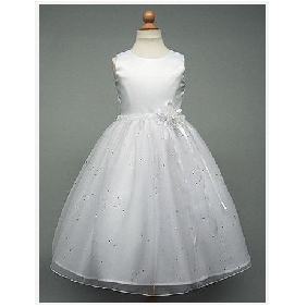 White Tulle Sleeveless Flower Girl Dresses