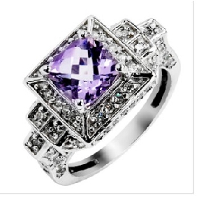 Square Shape Wear Resistant Purple Diamond Wedding & Engagement Rings