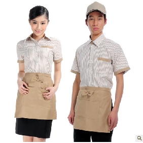 Light Coffee With Stripes Japanese Restaurant Uniforms