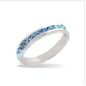 Silver Blue Diamond Wear Resistant Wedding & Engagement Rings