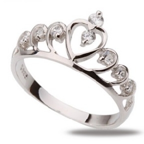 Crown Style With Diamond Elegant Wedding & Engagement Rings