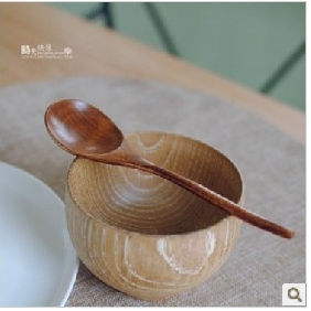2 Pieces Environmental Handmade Wooden Dinnerware
