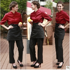 Red Black With Sleeves Hotel Design Uniforms