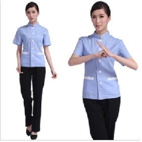 Light Blue With Buttons Hotel Design Uniforms