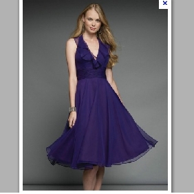Purple Backless V Neck Bridesmaid Dresses