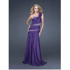 Mermaid Purple Floral One Shoulder Sequin Backless Bridesmaid Dresses