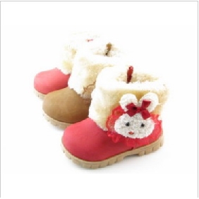 Girl's Rabbit Style Wool Thicken Baby Boots