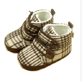 Brown Girl's With Lattice Winter Baby Boots