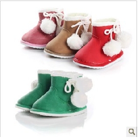 Girl's Snow With Wool Balls Baby Boots