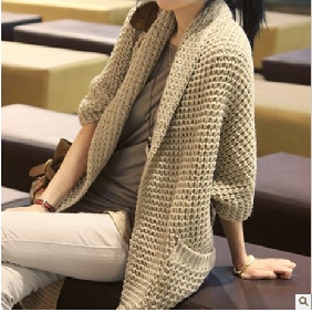 Khaki Autumn Winter Long Style Women's Sweaters