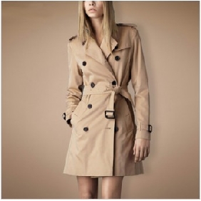 Khaki Long Sleeves Windproof Women's Jackets & Coats