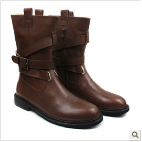 Brown Fashion Military Flat Bottom Men's Casual Boots