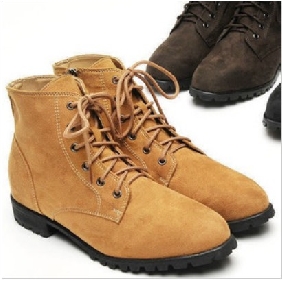Brown Lace Up Fashion Military Men's Casual Boots