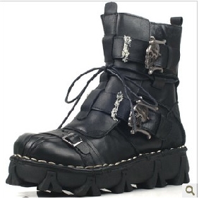 Black Fashion Heavy Punk Military Men's Casual Boots