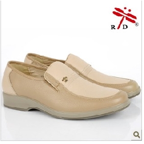 Beige Casual Fashion Genuine Leather Men's Dress Shoes