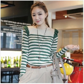 Green Long Sleeves Fashion Slim Women's Tank Tops