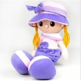 Purple Cute Girl Medium Size Stuffed & Plush Animal