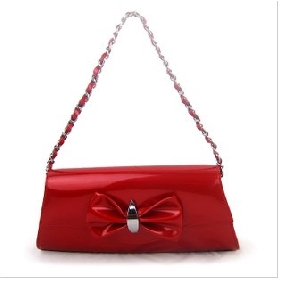 Red One Shoulder Big Bow On Evening Bags