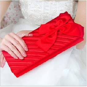 Red Big Bow With Stripes Party Evening Bags