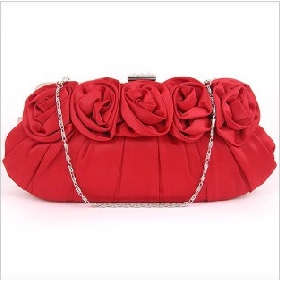 Red Flowers On Clutches Design Evening Bags