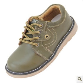 Green Real Leather Outdoor Sports Kid's Shoes