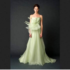Green Tulle Halter Court Train Princess Wedding Dresses