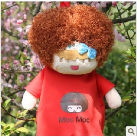 Red With Brown Hair Cotton Kids Backpacks