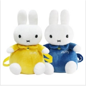 With Zipper White Rabbit Cartoon Wool Kids Backpacks