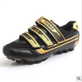 Black Cycling Anti Slip Men's Sports Shoes