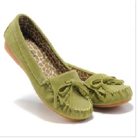 Green With Tassel Flat Bottom Women's Casual Shoes