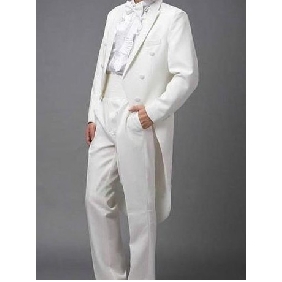 White Center-vented Peak Lapel Wide Fashion Groom Tuxedos