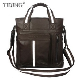 TiDing Leather Brown Casual Briefcases