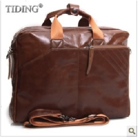 Brown Tiding With Zipper Dual Functions Briefcases