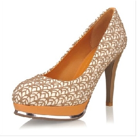 Apricot Lace Sexy Elegant Women's Dress Shoes