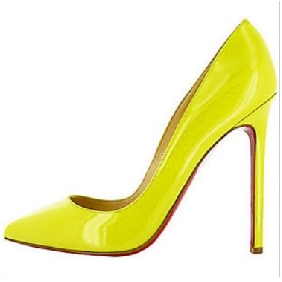 Yellow Super High Heel PU Leather Women's Dress Shoes