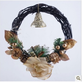 LED Wreath Shape With Silver Bell Christmas Decorations