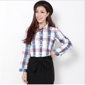 Blue With Lattice Office Lady Style Women's Tank Tops