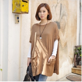 Brown Short Sleeves Casual Woven Women's Tank Tops
