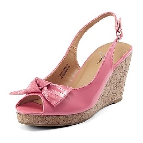 Shiny Big Bow PU Leather Casual Fashion Women's Espadrilles & Wedge Shoes