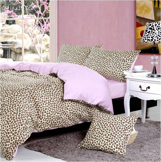 Pureple Leopard Dots On Europe Style 4 Pieces Bedding Set