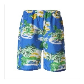 Green Blue Casual Fashion Cotton Men's Beach Shorts